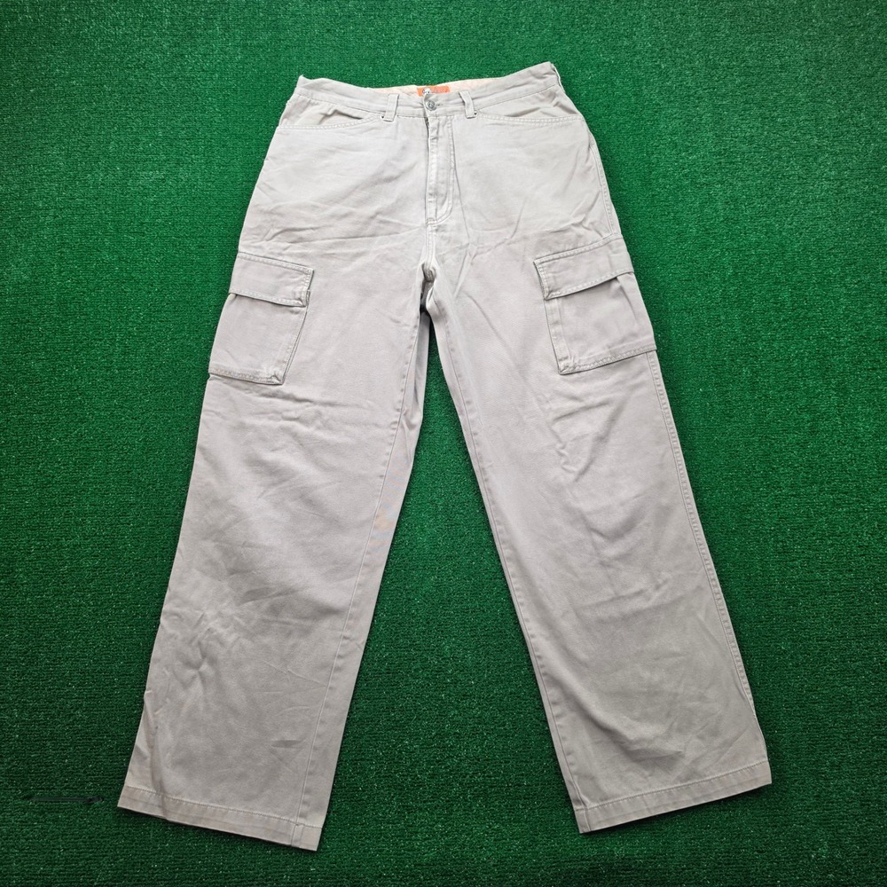 Vintage Bulldog Relaxed Cargo Pants Mens 32x30 Stone Khaki Utility Workwear